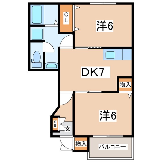 日和田駅 徒歩18分 1階の物件間取画像