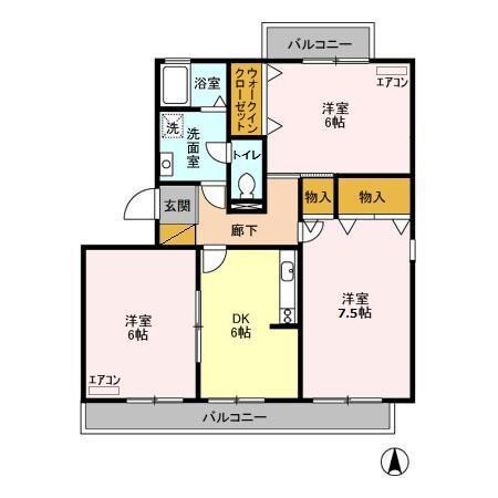 オーシャンヒルズＣの物件間取画像