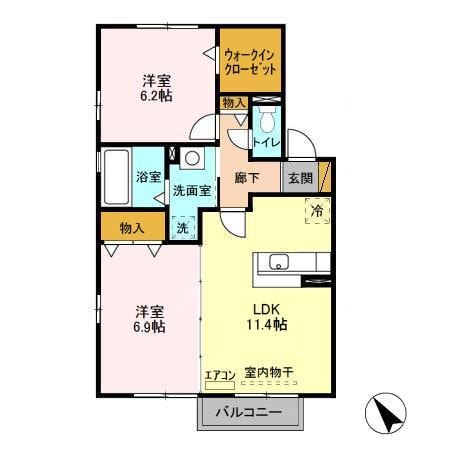 浜野駅 徒歩14分 2階の物件間取画像