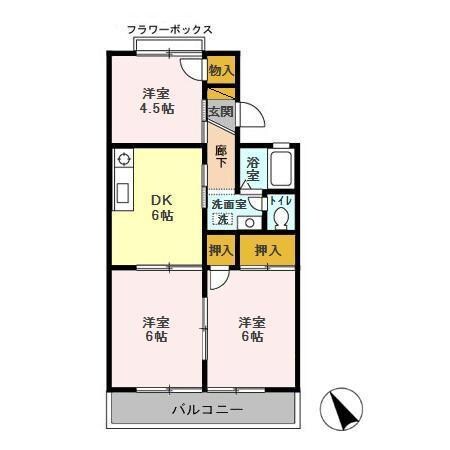 ファーストシティ君塚Fの物件間取画像