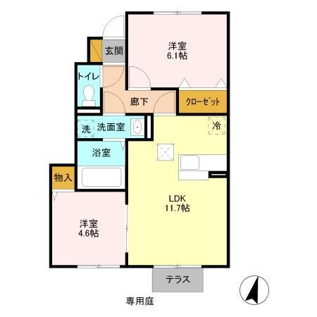カサヴェールⅡの物件間取画像