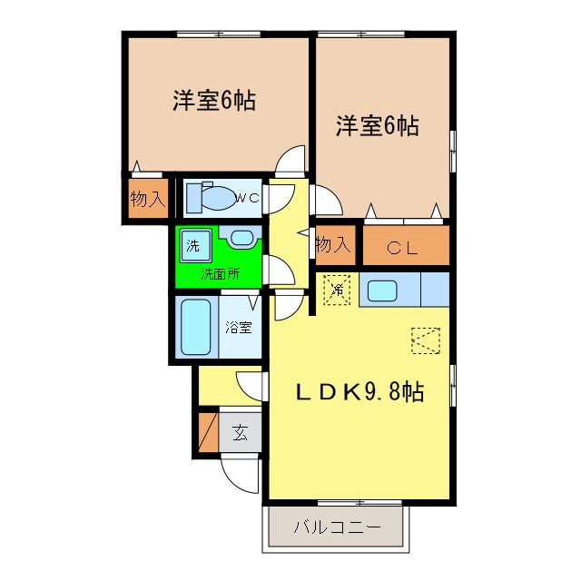 クレオ眉山の物件間取画像