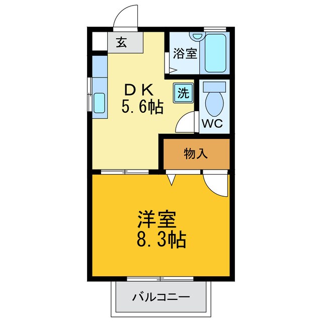 ディアス川南Ｂの物件間取画像