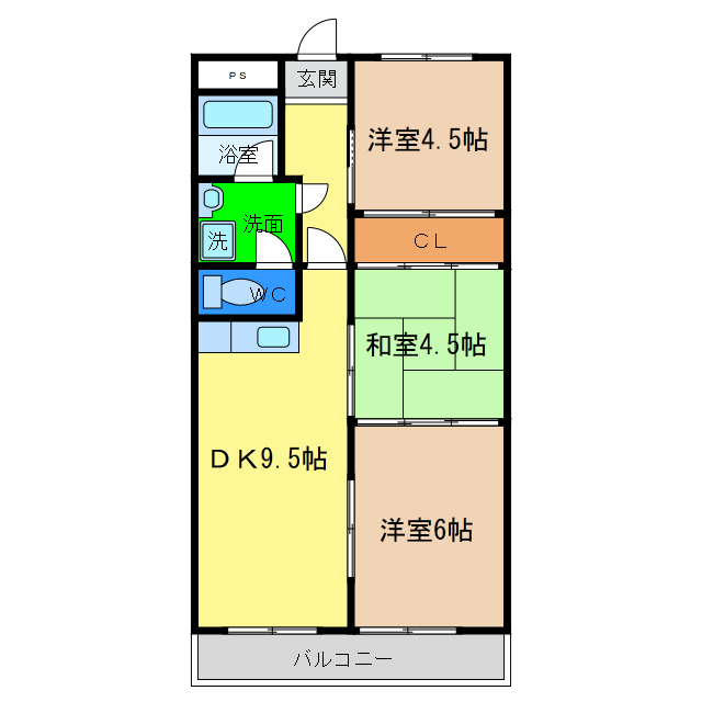 第１サニーハイツの物件間取画像