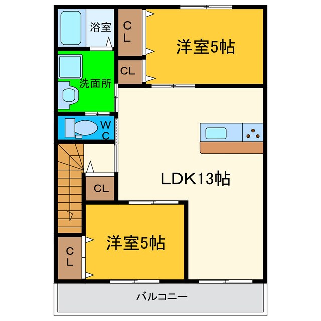 ピースエルヴィータＡの物件間取画像