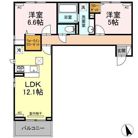 ロイヤルサンA棟の物件間取画像