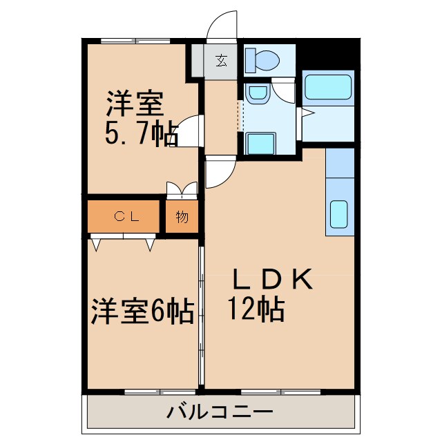 中切ハイムの物件間取画像