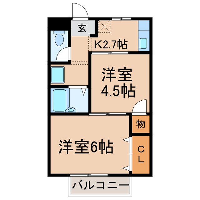 レジデンスＫの物件間取画像