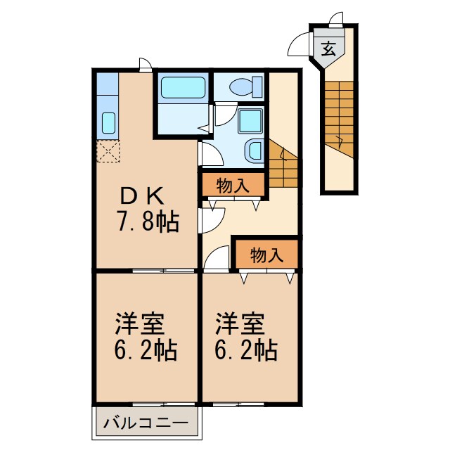 フラワーハイムの物件間取画像