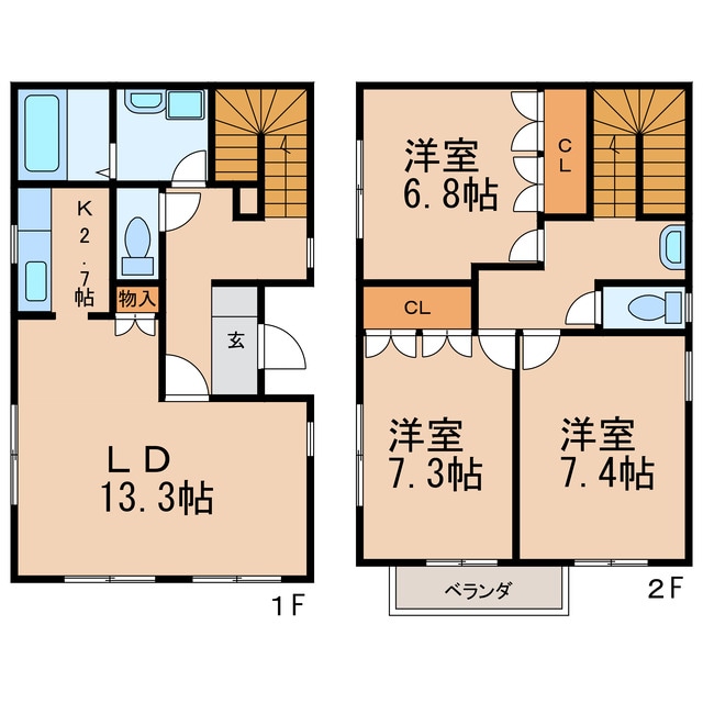 大宮様貸家（美濃町）の物件間取画像