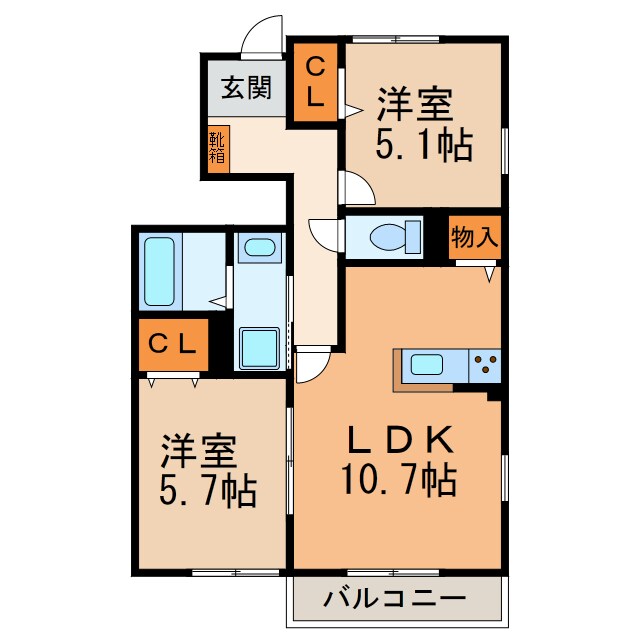 cross roadの物件間取画像