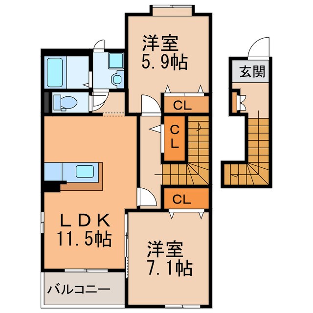 リバーヴィルの物件間取画像