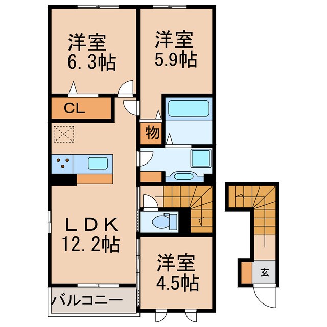 コンフォール中切の物件間取画像