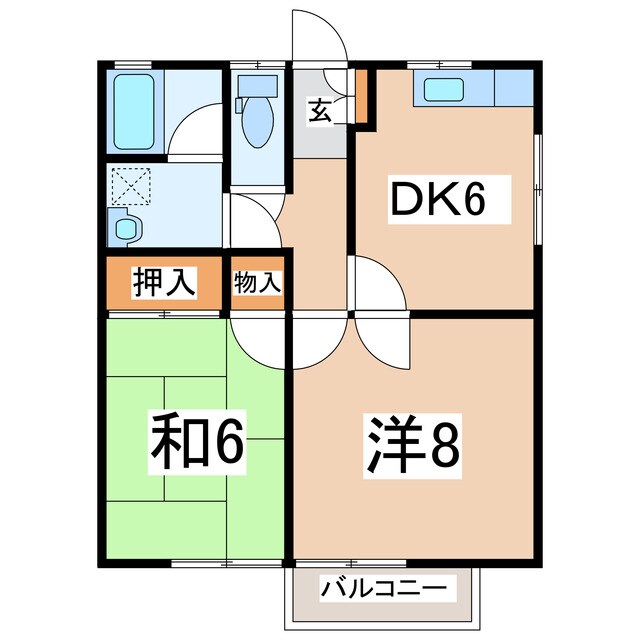 郡山駅 バス20分  行人田下車：停歩3分 2階の物件間取画像