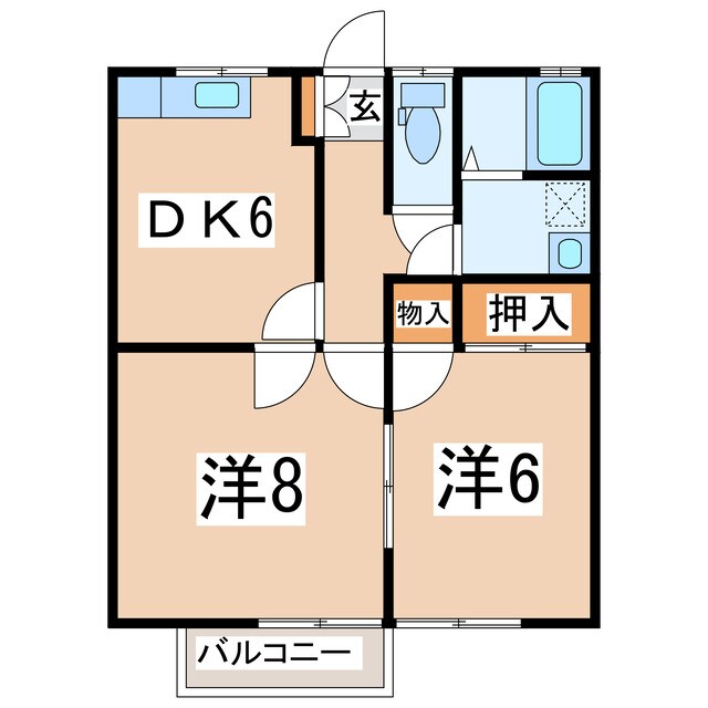 郡山駅 バス20分  行人田下車：停歩3分 1階の物件間取画像