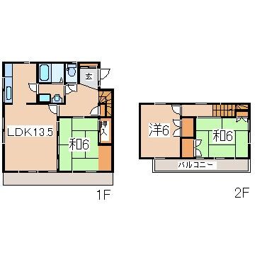 郡山駅 徒歩29分 1-2階の物件間取画像