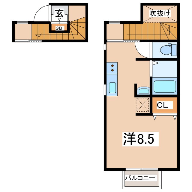 郡山駅 バス20分  下亀田下車：停歩7分 2階の物件間取画像