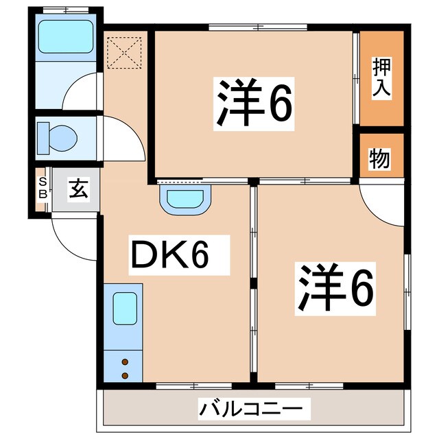 郡山駅 徒歩33分 2階の物件間取画像