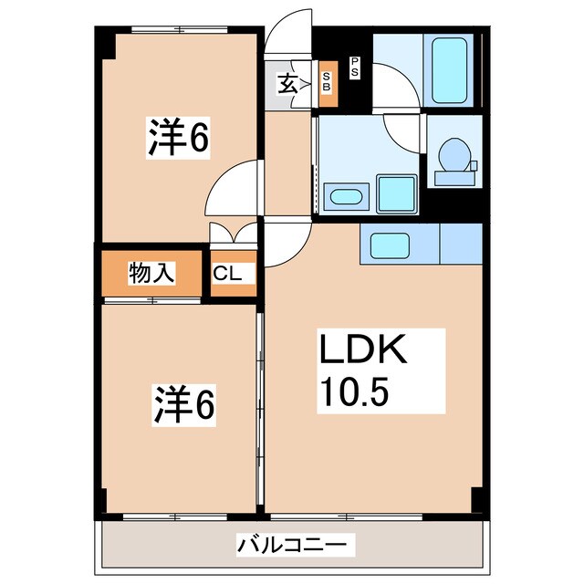 菜根三丁目 徒歩2分 2階の物件間取画像