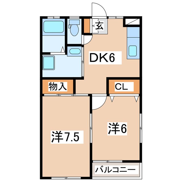 郡山駅 バス23分  自衛隊下車：停歩4分 1階の物件間取画像