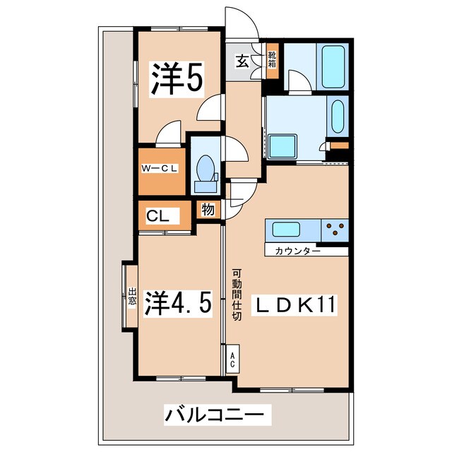 郡山駅 徒歩38分 1階の物件間取画像