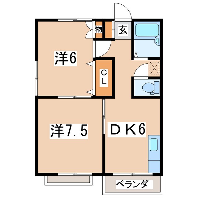 郡山駅 徒歩33分 1階の物件間取画像