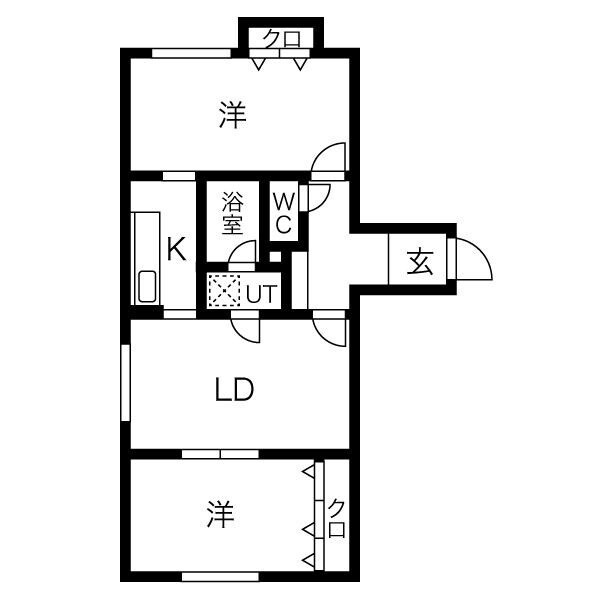 新道東駅 徒歩2分 1階の物件間取画像