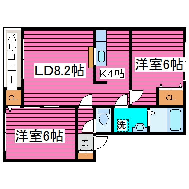 新道東駅 徒歩12分 2階の物件間取画像