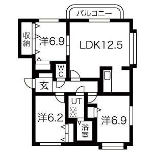 グランデール参番館の物件間取画像