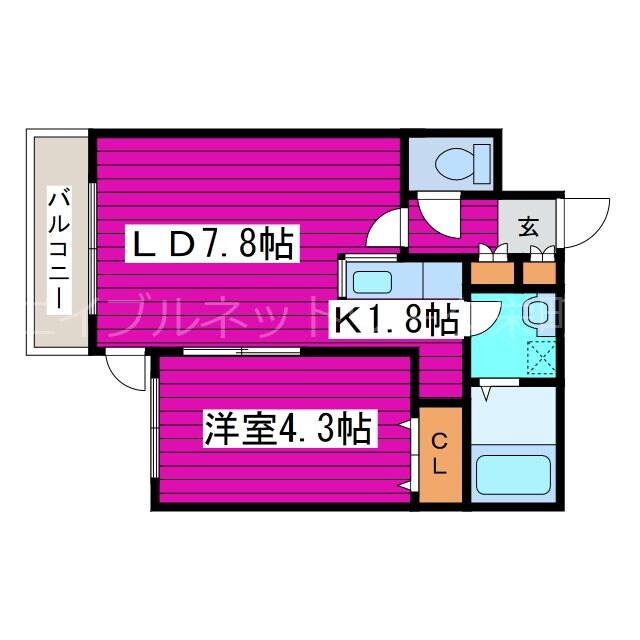 北３４条駅 徒歩7分 5階の物件間取画像