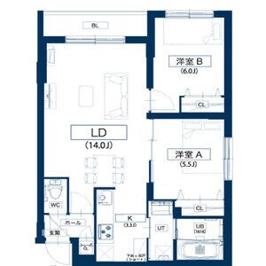 北３４条駅 徒歩8分 1階の物件間取画像