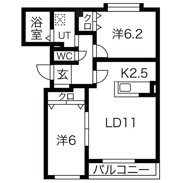 パルク・ド・コート弐番館の物件間取画像
