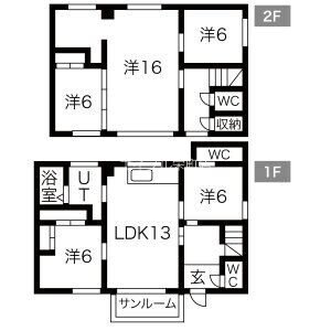 中沼小学校通 徒歩2分 1-2階の物件間取画像