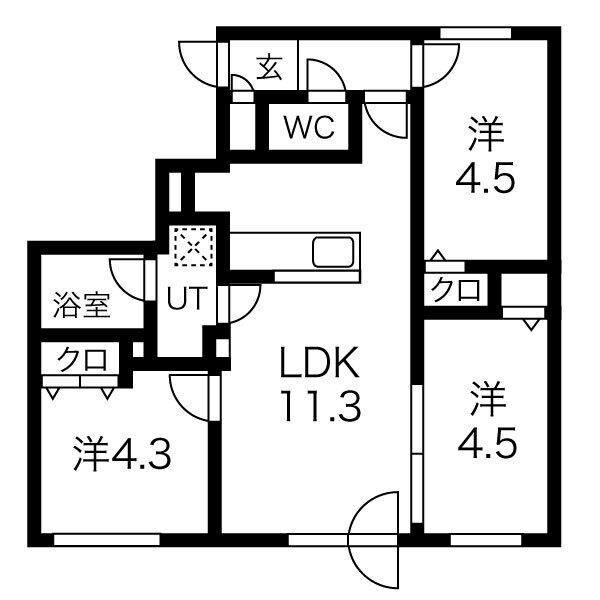 メニーズコート北光プレミアの物件間取画像