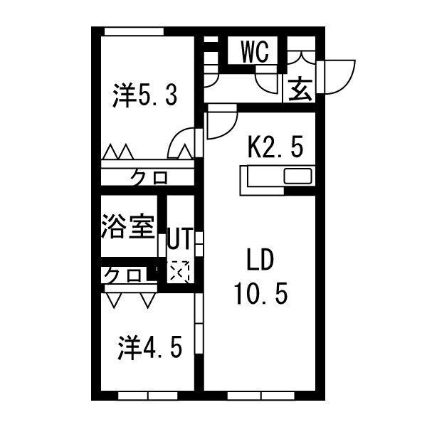 Lien北18の物件間取画像
