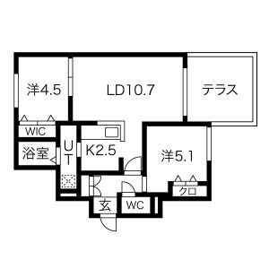 RESIDENCE SHINMEI 新道東の物件間取画像