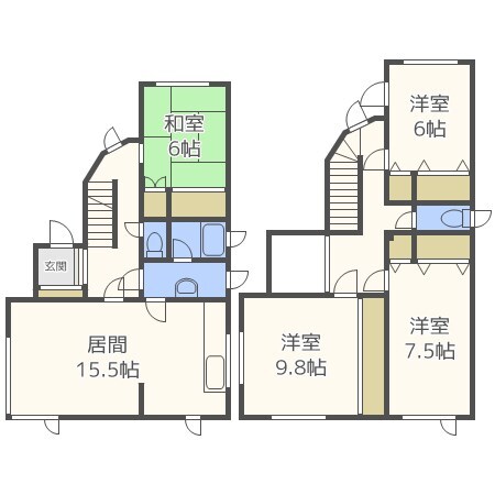北24西13川畑邸貸家の物件間取画像