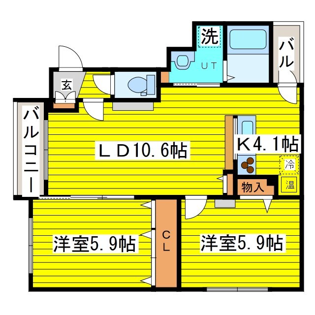 ハイパールN18の物件間取画像