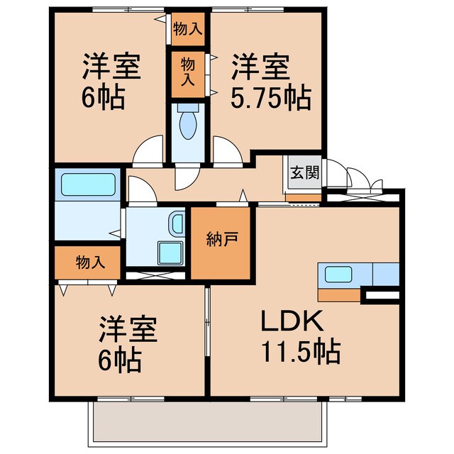 ロイヤルガーデン北屋敷Ⅱの物件間取画像