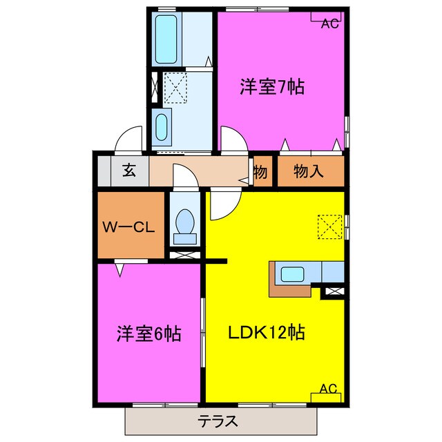 リビングタウン長谷Ｄの物件間取画像