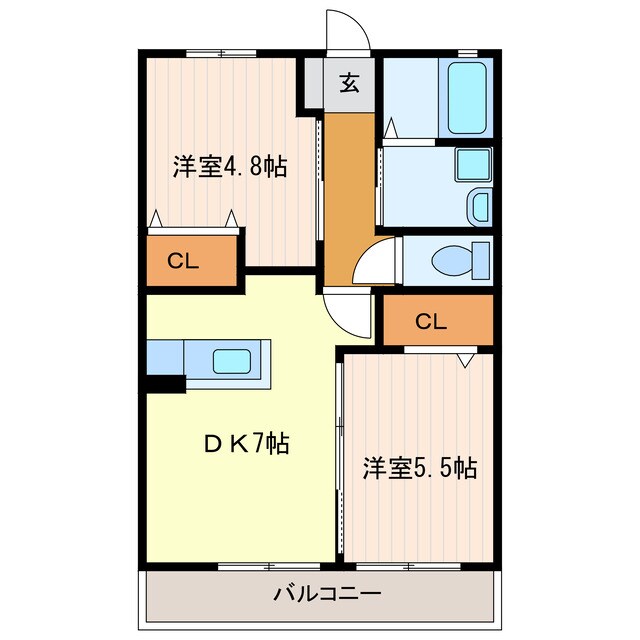 ソレイユＡ・Bの物件間取画像