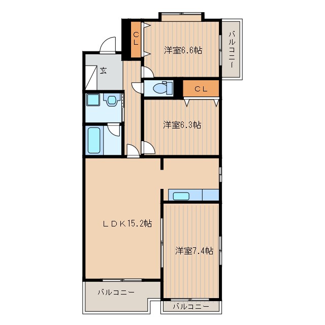 掛川駅 徒歩7分 5階の物件間取画像