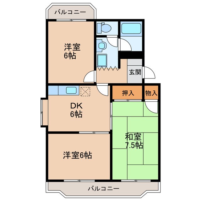 掛川駅 徒歩17分 3階の物件間取画像