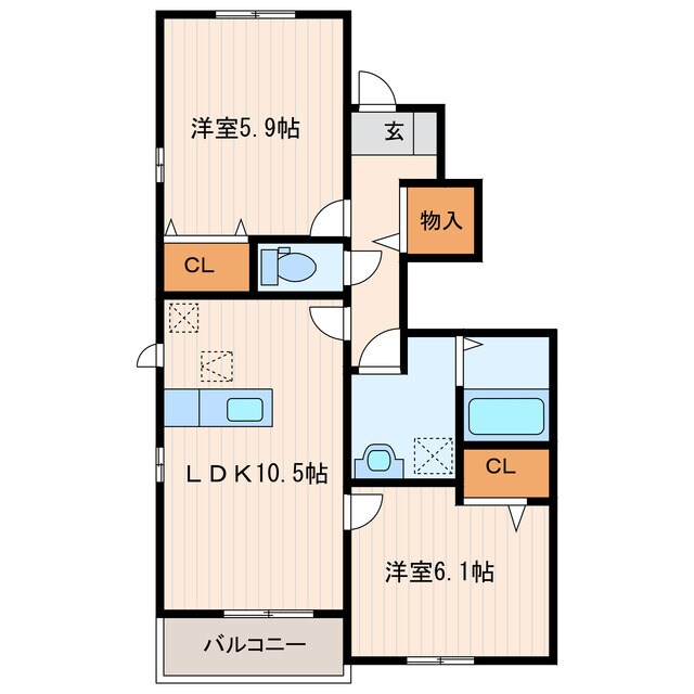 ボニートⅡＡの物件間取画像