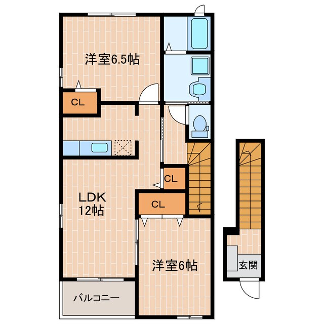 クローバー赤土Ⅱの物件間取画像