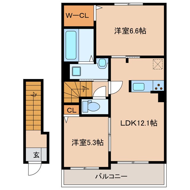 菊川駅 車移動15分  7.3km 2階の物件間取画像