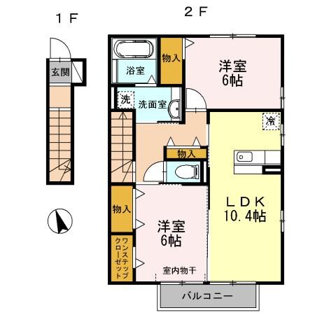 ドルチェ蒲郡栄町　Ｂ棟の物件間取画像