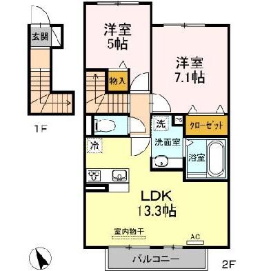 メルヴェーユ竹谷の物件間取画像