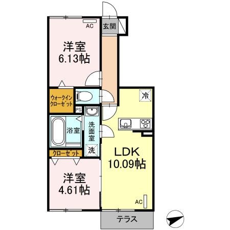 セゾン拾石　Ａ棟の物件間取画像