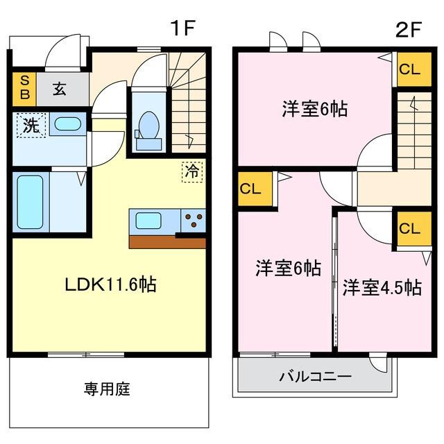 コンフォール一色の物件間取画像